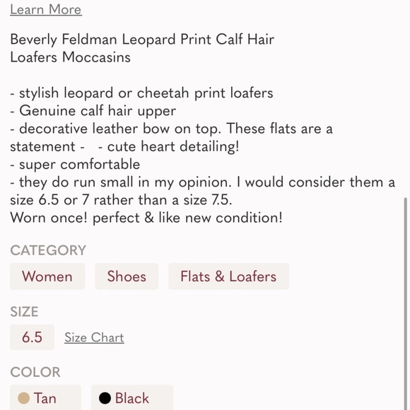 Beverly Feldman Leopard Loafers Calf Hair Flats - Picture 6 of 7